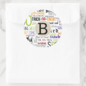 Fun Whimsical Rustic Halloween Kraft Party Favor Ronde Sticker (Tas)