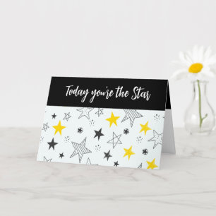 Fun Whimsical Stars Add a Name Happy Birthday Kaar Kaart