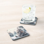 Fun, Whimsical Winter Woodland Animals Onderzetter (Rechterzijde)