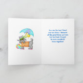 Fun Whimsy Beach Dog Yellow Friendship Kaart (Binnen)