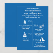 Fun Whimsy tijdlijn Wedding Kaart (Voorkant / Achterkant)