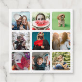 Fun White 9 Photo Square Bedankjes Labels (Voorkant)