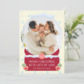 Fun White Joyeux Noël Snow Globe Carte photo (Debout devant)