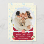 Fun White Joyeux Noël Snow Globe Carte photo (Devant / Derrière)