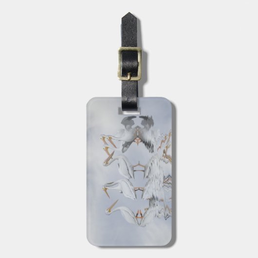 Fun White Pelican Bagagelabel (Voorkant verticaal)