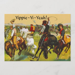 Fun Wild West Yippie Yi Uitnodiging van Ja Partij