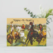 Fun Wild West Yippie Yi Yeah Party Invitation (Debout devant)
