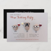 Fun Wine Tasting Party Invitations Rock Gepersonal Kaart (Voorkant / Achterkant)