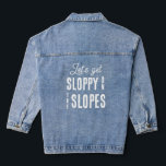 Fun Winter Ski Snowboard Bachelorette Party<br><div class="desc">Ces gilets de bachelorette amusants lisent "soyons glissés sur les pistes". Parfait pour les fêtes de ski ou de bachelorette d'hiver d'Apres. Trouvez des articles de fête correspondants dans ma boutique.</div>