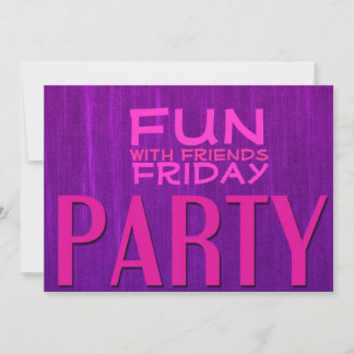 Fun with Friends Pink Paarse Party Invitations Kaart