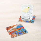 fun with roller coaster tote bag vierkante kartonnen onderzetter (Insitu)