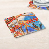 fun with roller coaster tote bag vierkante kartonnen onderzetter (Schuin)