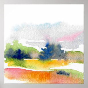 'Fun with Waterverf Brushstrokes' Abstract Poster