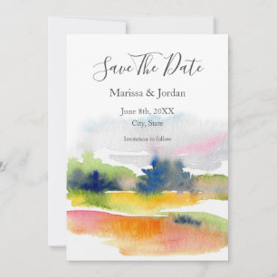 'Fun with Waterverf Brushstrokes' Abstract Save T Save The Date