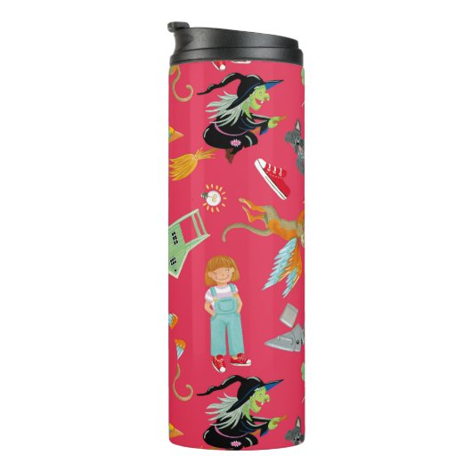 Fun Wizard of Oz on red children's design Thermosbeker (Geroteerd rechts)