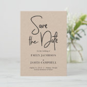 Fun Writing Save the Date Kaart Kraft (Staand voorkant)