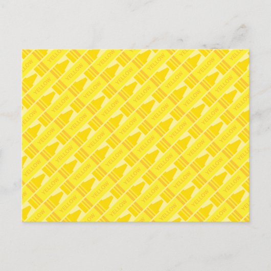 Fun Yellow Crayon Pattern Briefkaart (Voorkant)