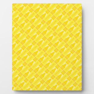 Fun Yellow Crayon Pattern Fotoplaat