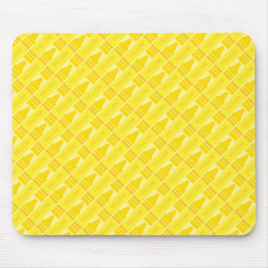 Fun Yellow Crayon Pattern Muismat (Voorkant)