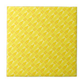 Fun Yellow Crayon Pattern Tegeltje (Voorkant)