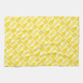 Fun Yellow Crayon Pattern Theedoek (Horizontaal)