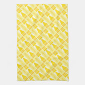 Fun Yellow Crayon Pattern Theedoek (Verticaal)
