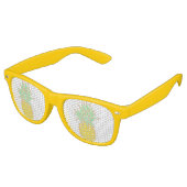 Fun Yellow Pineapple Glitter Retro Zonnebril (Gekanteld)