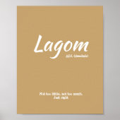 Fun Yellow Swedish Lagom Definition Poster (Voorkant)