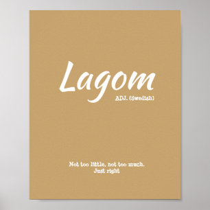 Fun Yellow Swedish Lagom Definition Poster