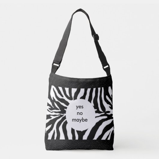 FUN-Zebra met lederen look All-Over-Print Crossbody Tas (Voorkant)