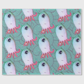 FUN ZEE MONSTER JAPANESE WAVES Wrapping Paper Cadeaupapier (Vlak)