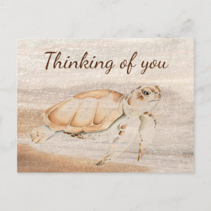 Fun Zee Turtle Cute Animal Art denkend aan u Briefkaart