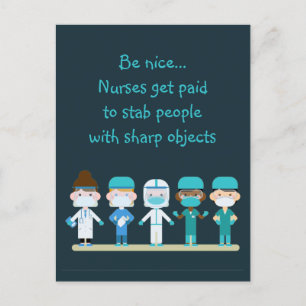 Fun Zurse Doctor Stab People Sharp Objects Quote Briefkaart
