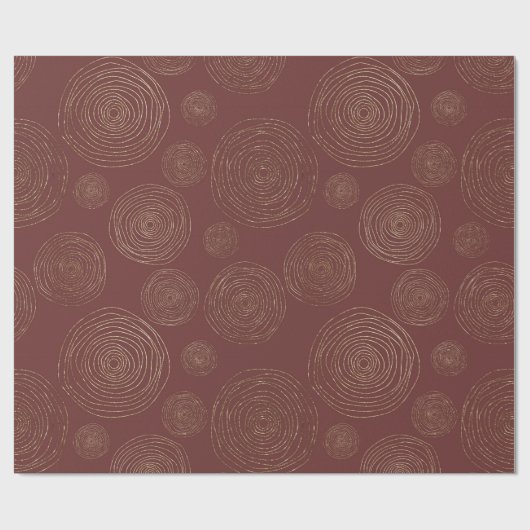 Funcky Spirale Golden Circles Bourgondië Maroon Cadeaupapier (Vlak)