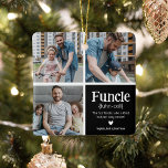 Funcle 3 Photo Collage Définition Jolie Noël<br><div class="desc">Mignons Funcle ornement de Noël. Cadeaux parfaits pour un ONCLE AMUSANT ! Il vous suffit de télécharger 3 de vos photos préférées,  de customiser la définition et de personnaliser en ajoutant des noms.</div>