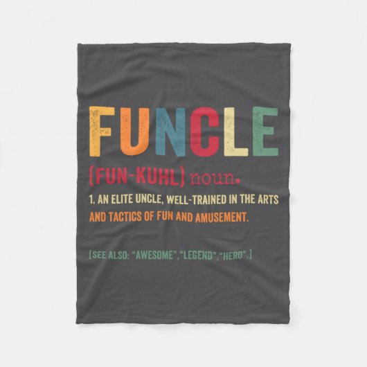 Funcle Funny Uncle Definition Awesome Legend Hero  Fleece Deken (Voorkant)