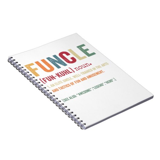 Funcle Funny Uncle Definition, Awesome Legend Hero Notitieboek (Rechterzijde)