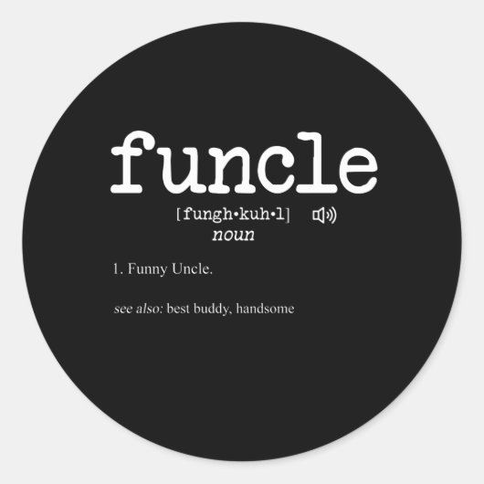 Funcle grappig oom ronde sticker (Voorkant)