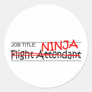 Functie Titel Ninja - Bediende vlucht Ronde Sticker