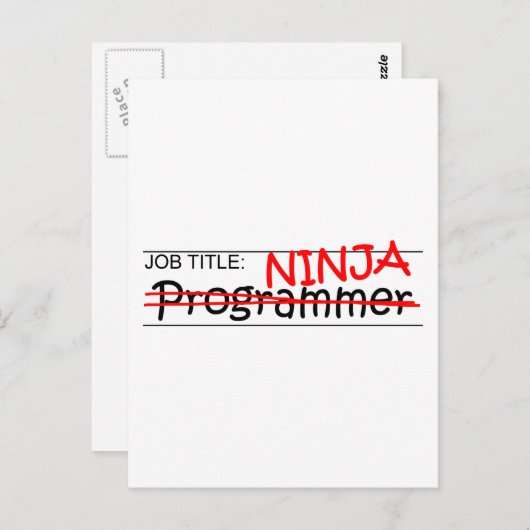 Functie Titel Ninja - Programmer Briefkaart (Voorkant / Achterkant)