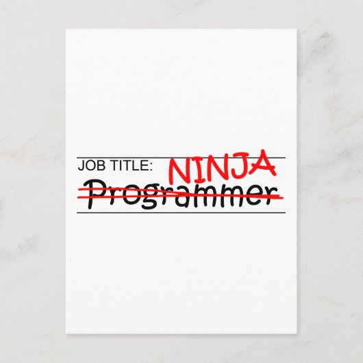 Functie Titel Ninja - Programmer Briefkaart (Voorkant)