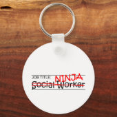 Functie Titel Ninja - Sociaal Arbeider Sleutelhanger (Voorkant)