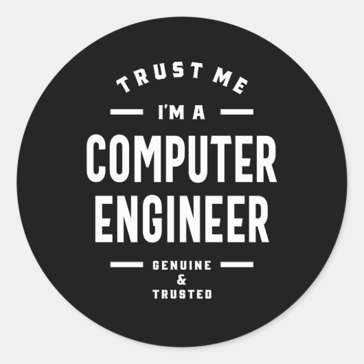 Functietoestel voor computertechnicus ronde sticker (Voorkant)