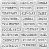 Functional Old Script Planner Tab Binder Divider Sticker (Voorkant)