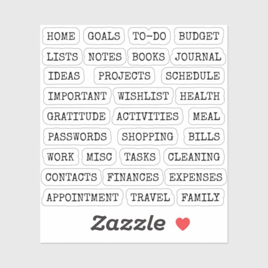 Functional Old Script Planner Tab Binder Divider Sticker (Vel)