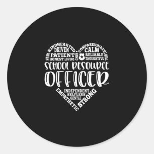 Functionaris van de school, sro, veiligheid ronde sticker