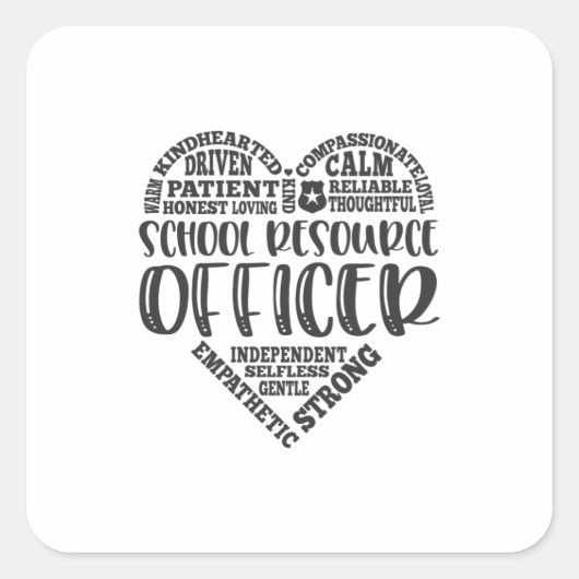 Functionaris van de school, sro, veiligheid vierkante sticker (Voorkant)