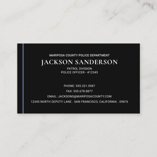 Functionaris wetshandhaving Politie Visitekaartje (Voorkant)