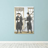 Functionarissen van de begrafenis van Amsterdam, i Canvas Afdruk (Insitu (Houten vloer))