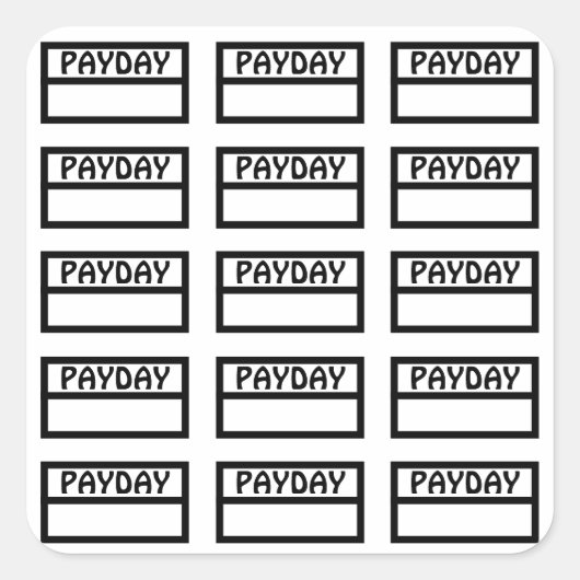 Functionele Betaaldag Vierkante Sticker (Voorkant)